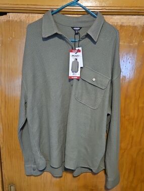 Buffalo Olive Green Waffle Knit Long-Sleeve Shirt